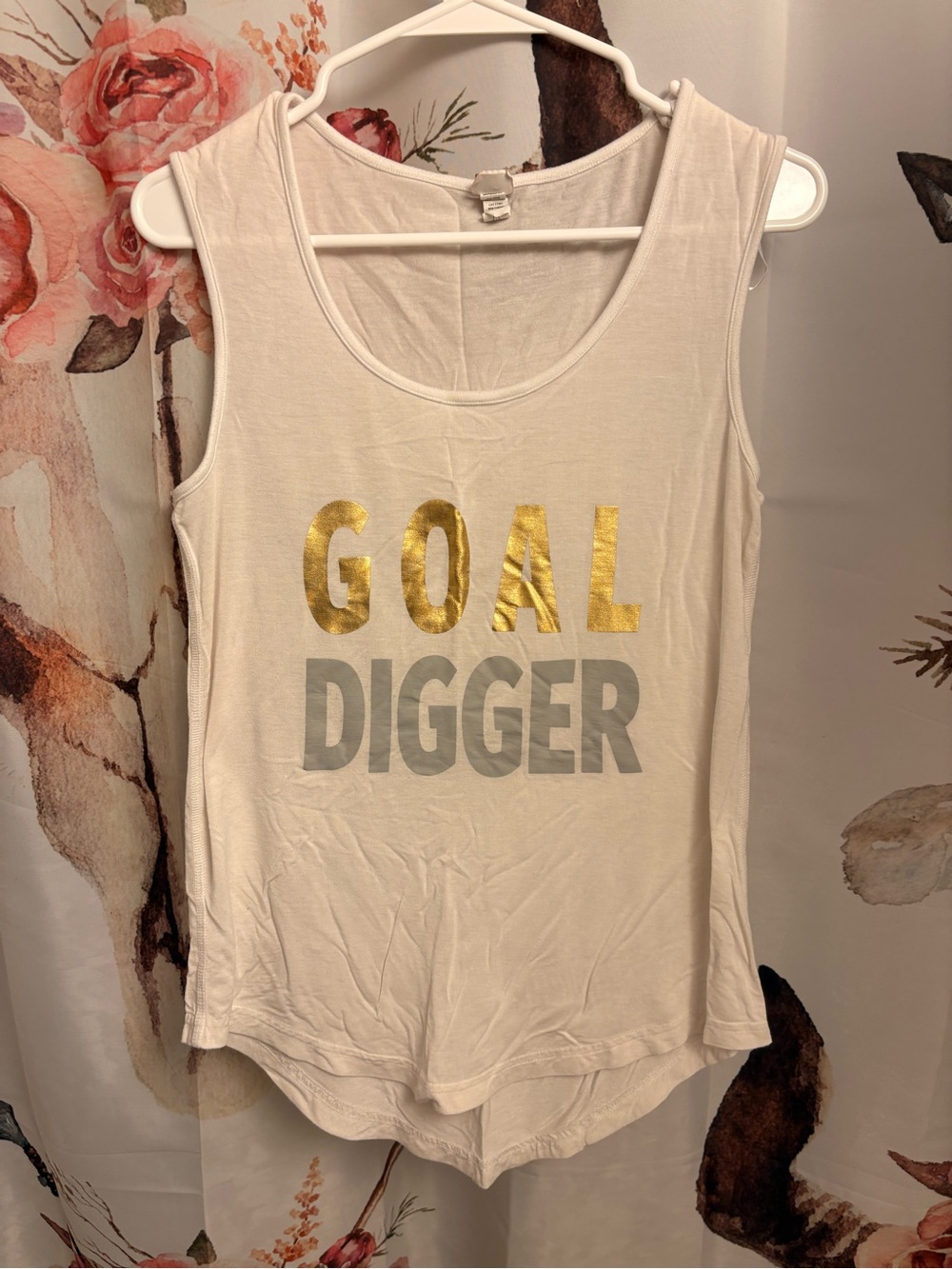 XS Diadora Women's Tank Top with Gold and Gray Graphic